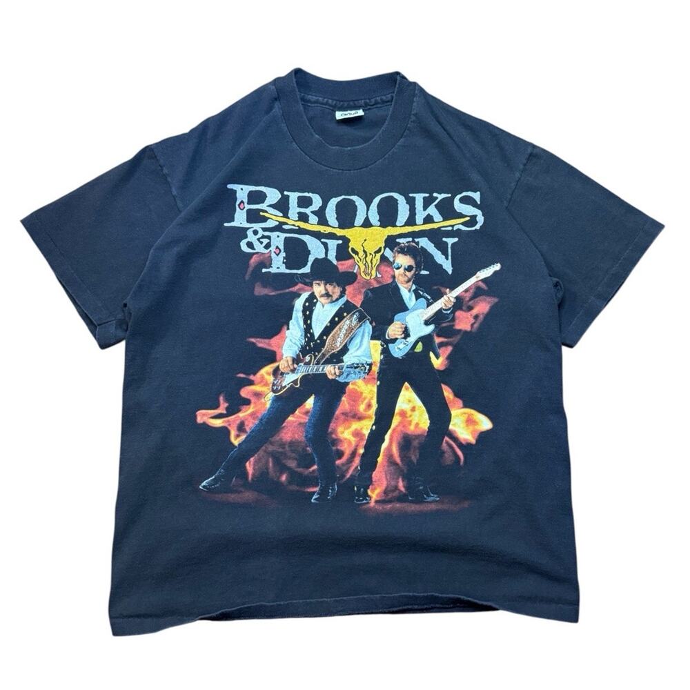Vintage Brooks & Dunn Electric Rodeo 90s Concert T-shirt L Single Stitch 2sided